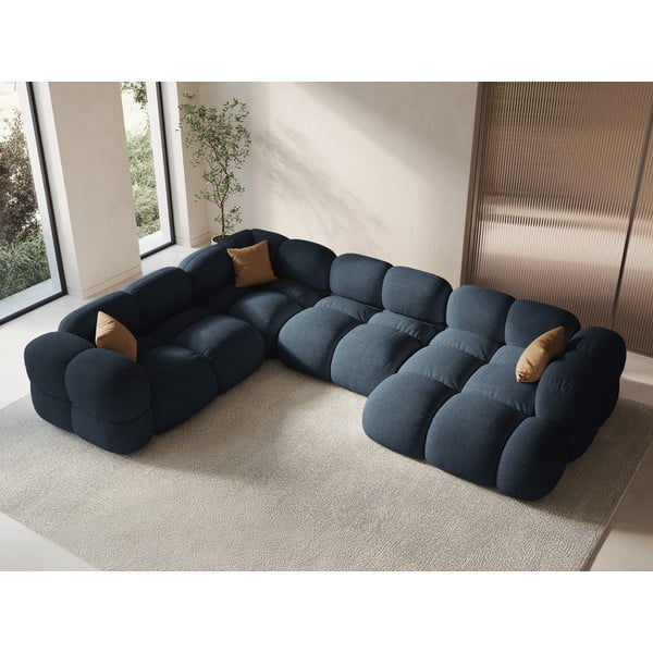 Tmavě modrá rohová pohovka (levý roh/do "U") Loretto – Cosmopolitan Design-image-1