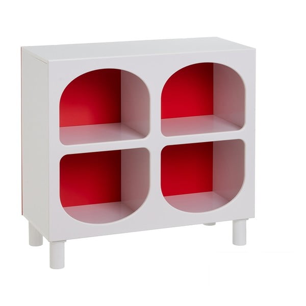 Červeno-bílá knihovna 76x70 cm – Casa Selección
