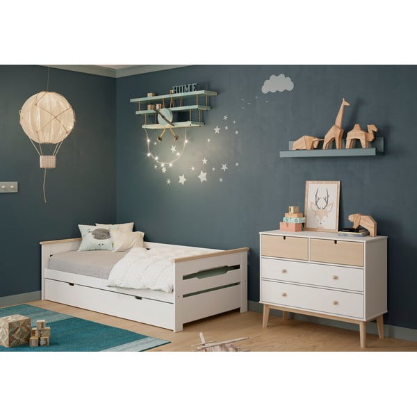 Bílá nízká dětská komoda 100x81 cm Estefania – Marckeric-image-1