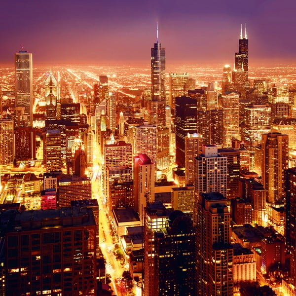 Skleněný obraz High Above Chicago, 80x80 cm