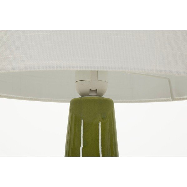 Bílá/zelená keramická stolní lampa s textilním stínidlem (výška 51,5 cm) Gress – Mauro Ferretti-image-4