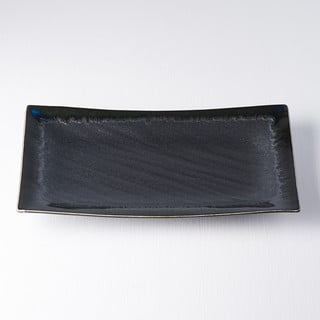 Tmavě modrý keramický talíř MIJ Matt, 33 x 19 cm