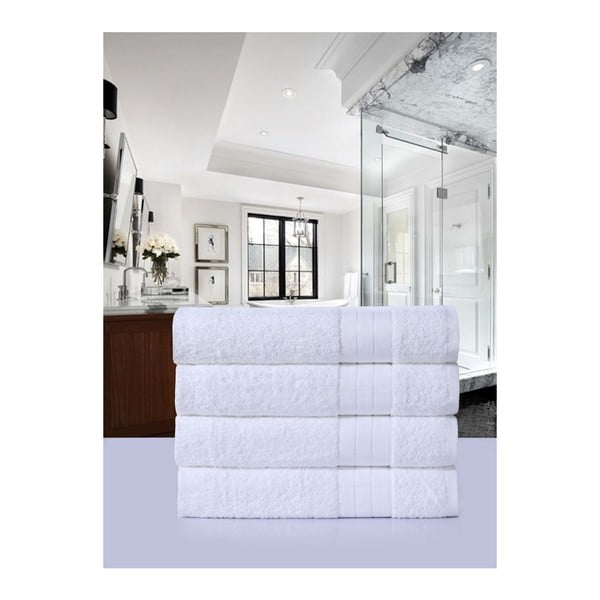 Bílé froté bavlněné ručníky v sadě 4 ks 50x100 cm – Good Morning-image-2