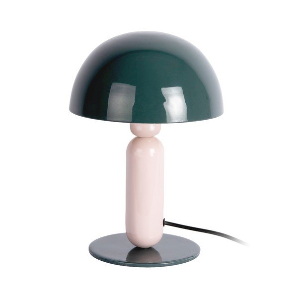 Tmavě zelená/světle růžová kovová stolní lampa (výška 30 cm) Firenze round – Leitmotiv