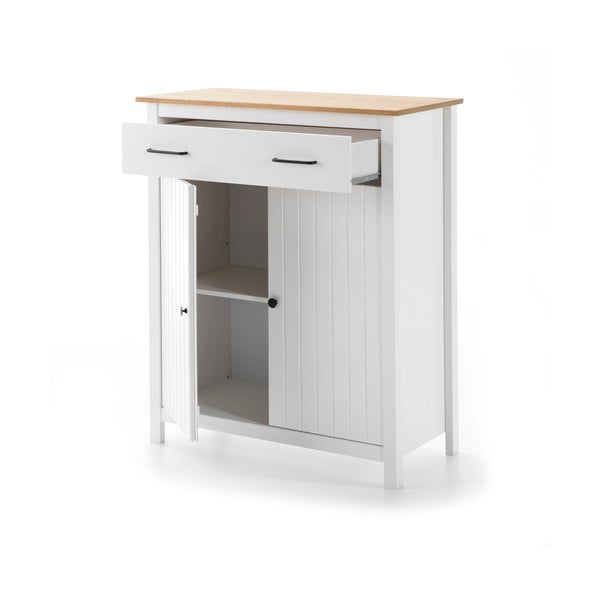 Bílá vysoká komoda z borovicového dřeva 90x110 cm Miranda – Marckeric-image-3