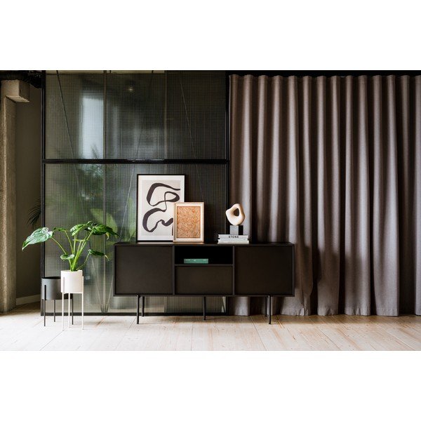 Černý TV stolek 180x79x50 cm Bau – noo.ma-image-1