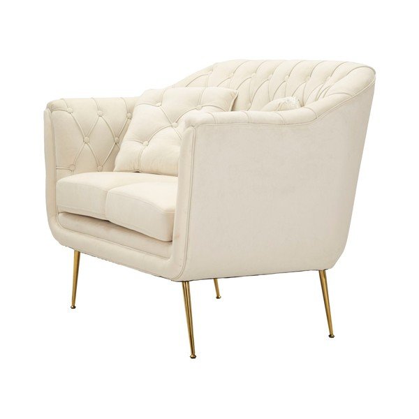 Krémová sametová pohovka 130 cm Budapest – Mauro Ferretti-image-4