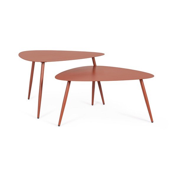 Ocelové zahradní konferenční stolky v sadě 2 ks 73,5x77,5 cm Yvonne – Bizzotto