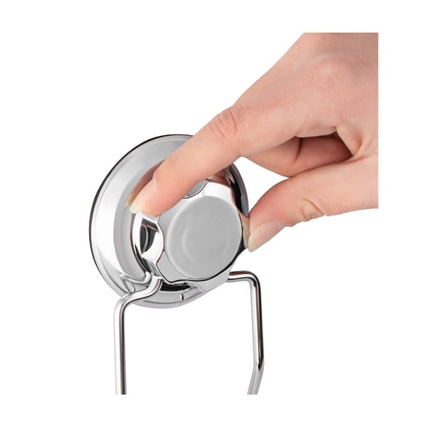 Samodržící kovová koupelnová polička ve stříbrné barvě Bestlock Bath – Compactor-image-1