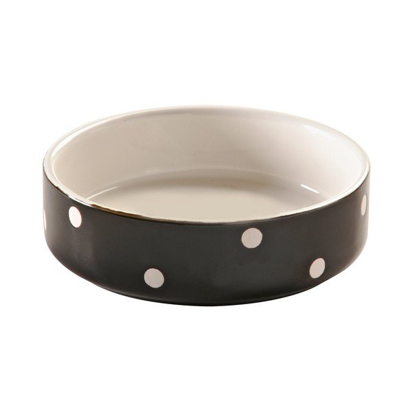Černá zvířecí miska s puntíky Mason Cash Pet Cane, ø 13 cm