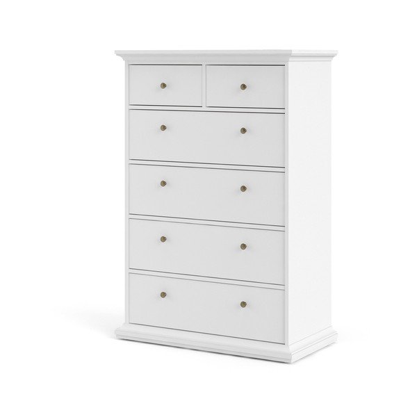 Bílá vysoká komoda 96x140 cm Paris – Tvilum-image-2