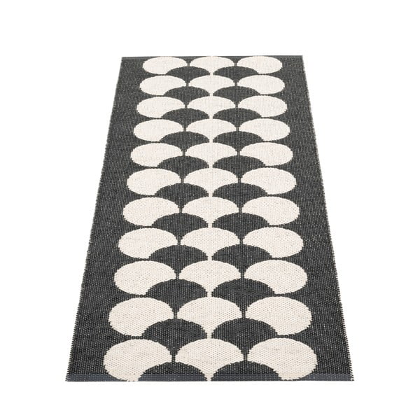 Černo-krémový vnitřní a venkovní běhoun 70x150 cm Poppy Black Vanilla – Pappelina