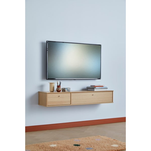 TV stolek v dekoru dubu v přírodní barvě 133x22 cm Mistral – Hammel Furniture-image-1