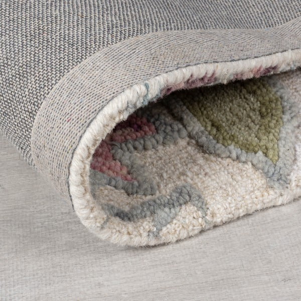 Krémový ručně tkaný vlněný koberec 200x290 cm Tania Floral – Flair Rugs-image-3