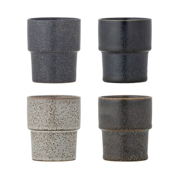 Hnědé šálky v sadě 4 ks na espresso z kameniny 150 ml Ewan – Bloomingville