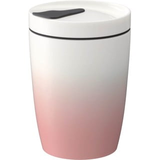 Růžovo-bílý porcelánový termohrnek Villeroy & Boch Like To Go, 290 ml