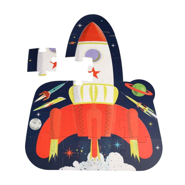 Puzzle (počet dílků 18) Space Age rocket – Rex London