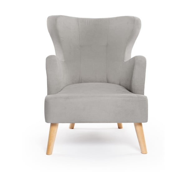 Světle šedé křeslo ušák Noemye – Bonami Selection-image-2