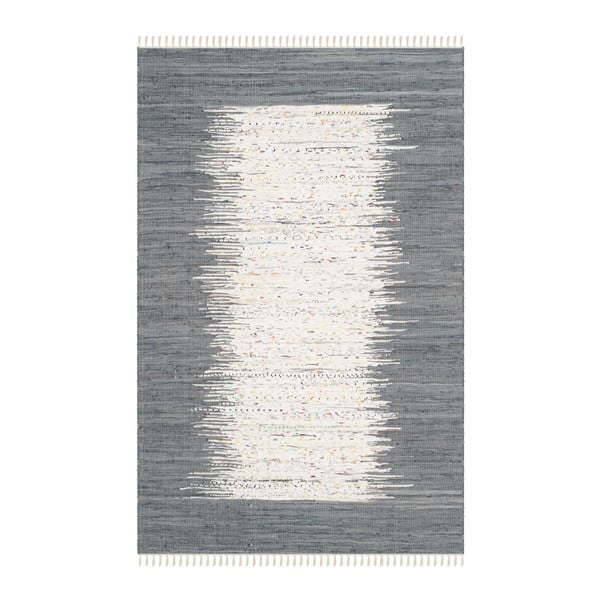 Šedý bavlněný koberec Safavieh Saltillo, 243 x 152 cm