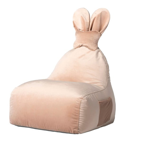 Světle růžový dětský sedací vak Funny Bunny – The Brooklyn Kids