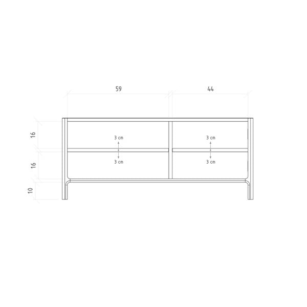 TV stolek z dubového dřeva v přírodní barvě 111x48 cm Twig – The Beds-image-4
