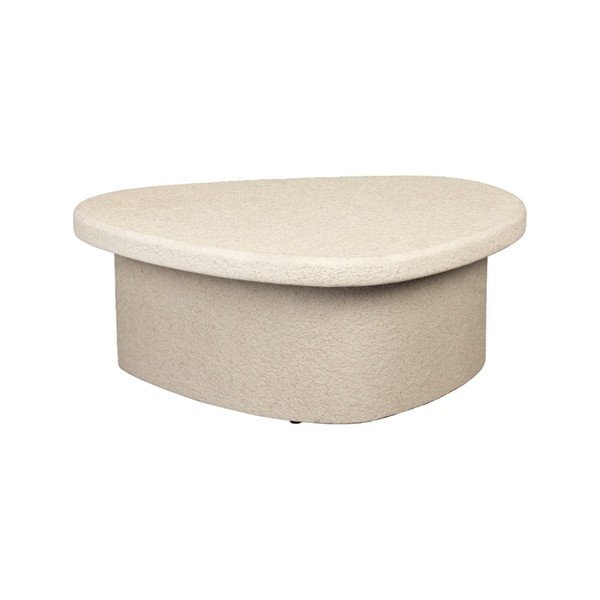 Béžový konferenční stolek v dekoru mramoru 49x74 cm Veda – Dutchbone