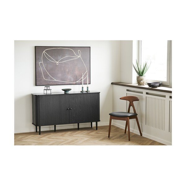 Černá/tmavě hnědá jídelní židle z dubového dřeva Lanuza – House Nordic-image-3