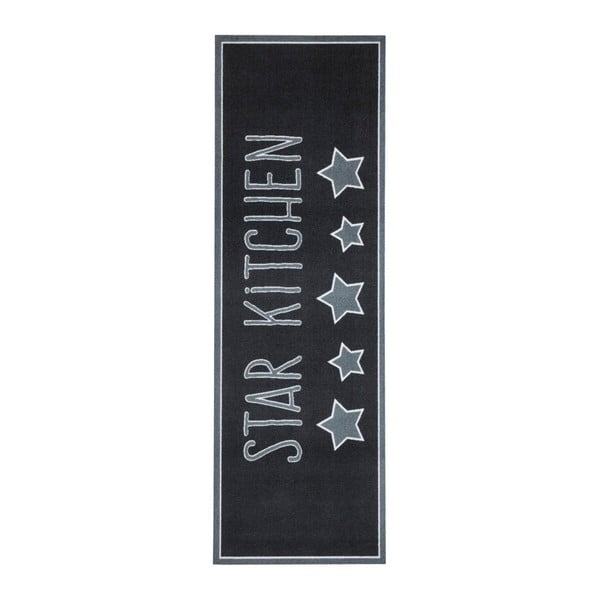 Tmavě šedý běhoun Zala Living Star, 50 x 150 cm
