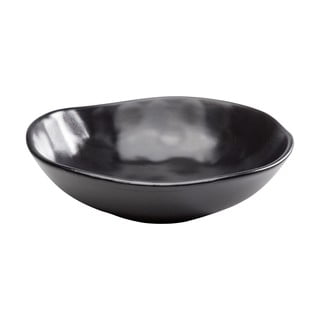 Černý hluboký talíř z kameniny Kare Design Organic Black, ⌀ 22 cm