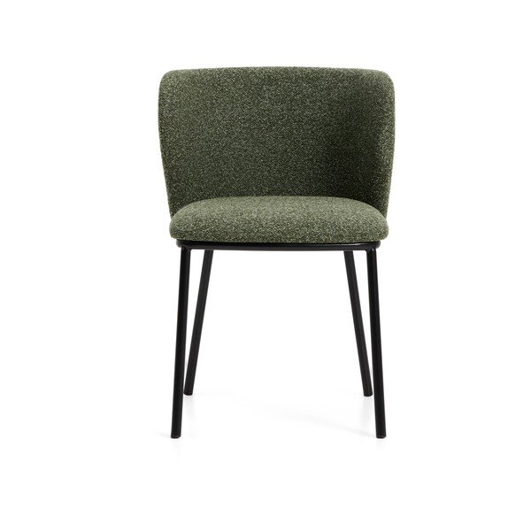 Zelené čalouněné jídelní křeslo Ciselia – Kave Home-image-3