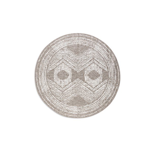 Krémovo-hnědý kulatý venkovní koberec ø 100 cm Gemini – Elle Decoration-image-2