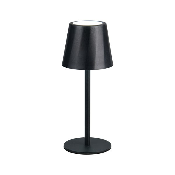 Matně černá LED stolní lampa s kovovým stínidlem (výška 21 cm) Diaz – Trio-image-1