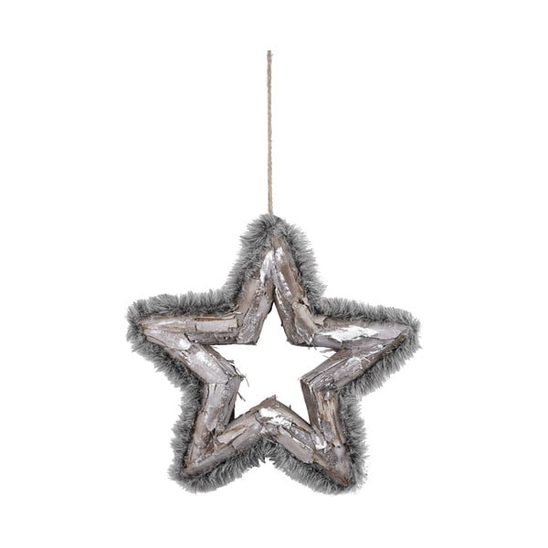 Závěsná vánoční dekorace ve tvaru hvězdy s kožíškem Ego dekor