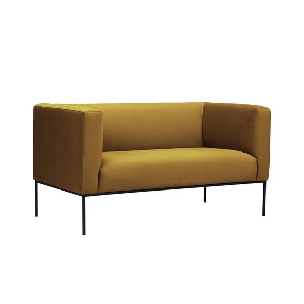 Žlutá sametová pohovka Windsor & Co Sofas Neptune, 145 cm-image-2