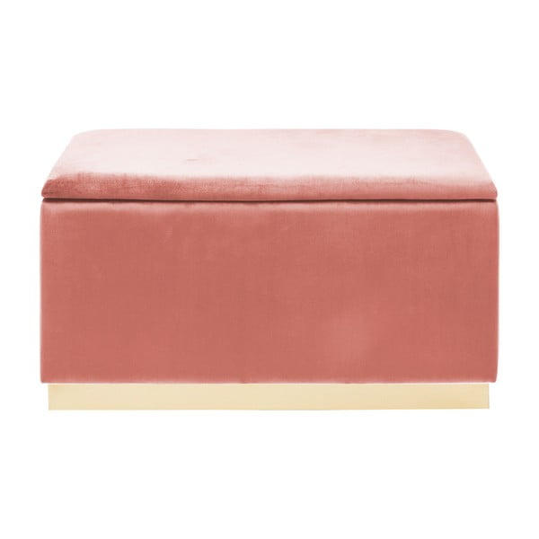 Růžová sametová lavice s úložným prostorem Kare Design Cherry