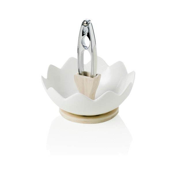 Porcelánová miska na oříšky s louskáčkem a bambusovým detailem Brandani-image-1