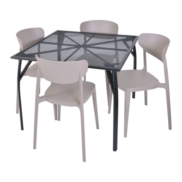 Světle hnědá plastová zahradní židle Mare – Rojaplast-image-3