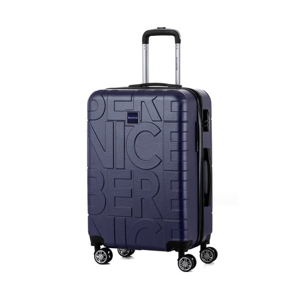 Tmavě modrý cestovní kufr Berenice Typo, 71 l