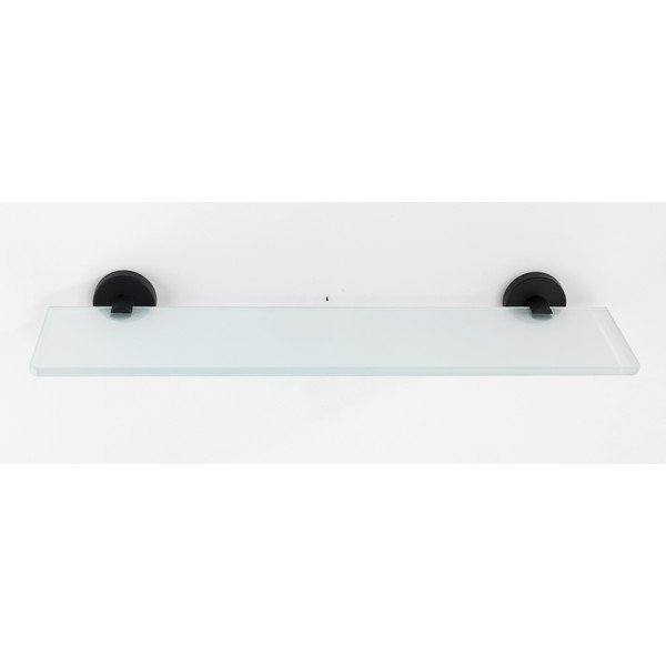 Nástěnná skleněná police s matně černými úchyty z nerezové oceli Wenko Bosio-image-1