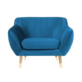 Modré sametové křeslo Mazzini Sofas Benito