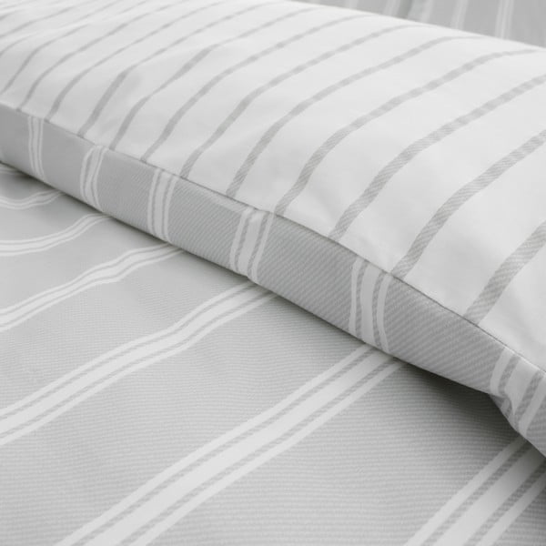 Šedé bavlněné povlečení na dvoulůžko 200x200 cm Ashford Stripe – Bianca-image-4