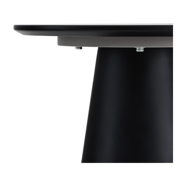 Konferenční stolek v tmavě šedé a černé barvě s deskou v dekoru mramoru ø 45 cm Tango – Furnhouse-image-3