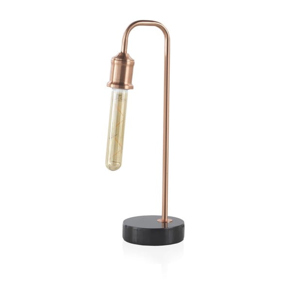 Kovová stolní lampa v měděné barvě s mramorovým podstavcem Geese, výška 41 cm
