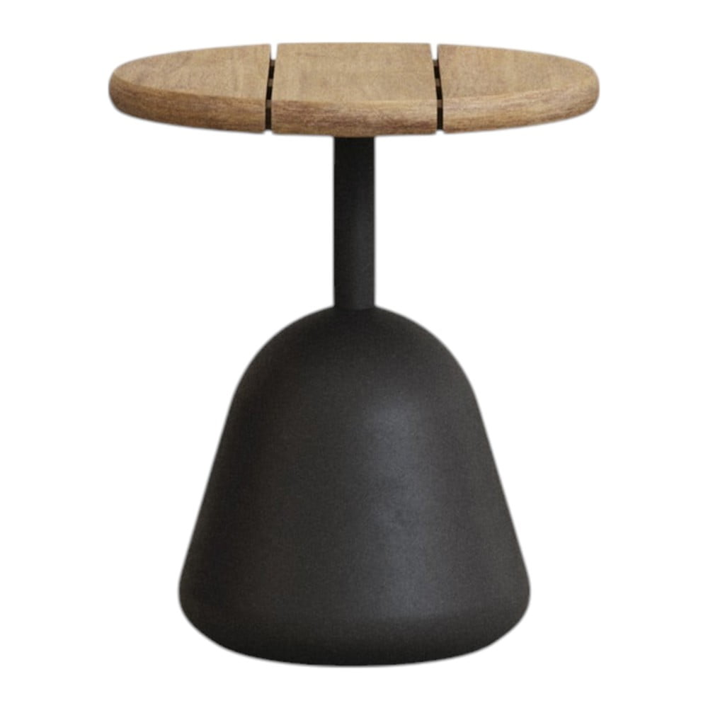 Kulatý konferenční stolek s deskou z akácie v černo-přírodní barvě ø 43 cm Saura – Kave Home