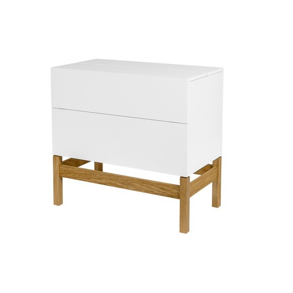 Bílá/v přírodní barvě vinotéka 75x70 cm Grande - Woodman-image-1