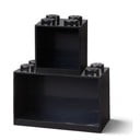 Sada 2 dětských černých nástěnných polic LEGO® Brick