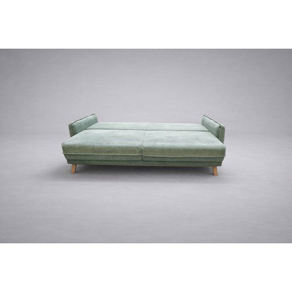 Světle zelená manšestrová rozkládací/s úložným prostorem pohovka 218 cm Tori - II. jakost – Bonami Selection-image-3