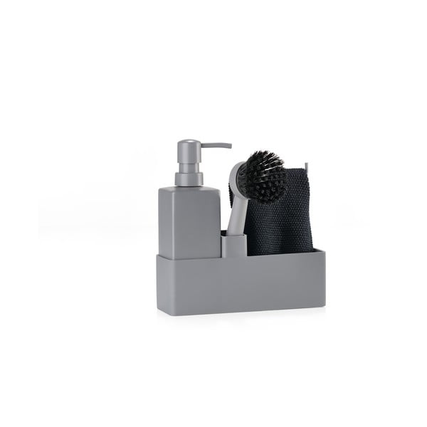 Šedý plastový/silikonový stojan na mycí prostředky Singles – Zone-image-2