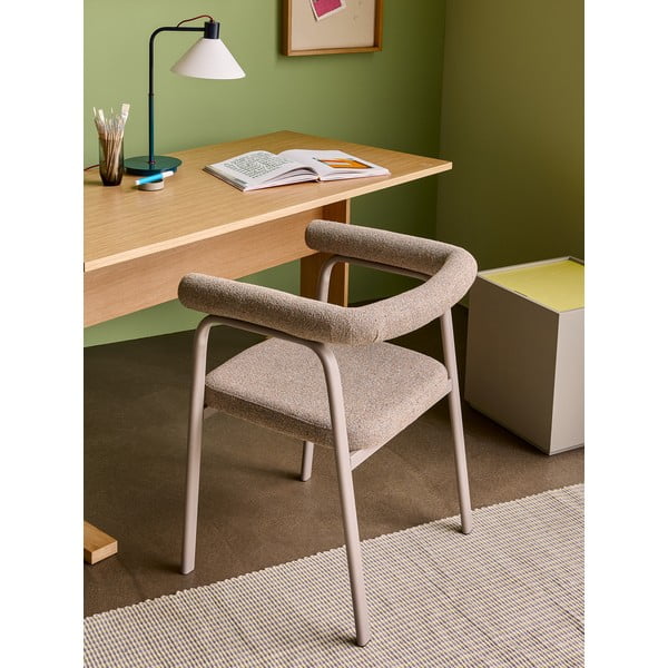 Béžová čalouněná jídelní křesla v sadě 2 ks s područkami Ecto – Hübsch-image-1