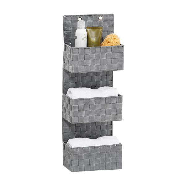 Šedý trojitý koupelnový organizér Wenko Adria-image-3